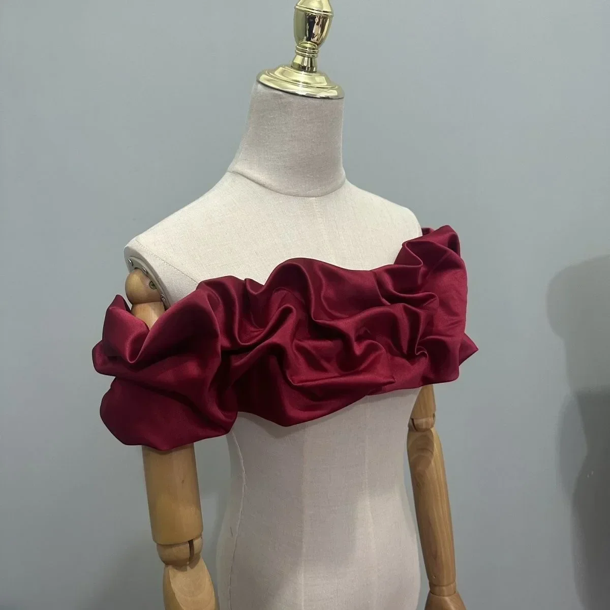 Châle de mariée en Satin à une épaule, couvrant les seins latéraux, à bretelles, pour robe de soirée, écharpe, accessoires pour robes de mariée