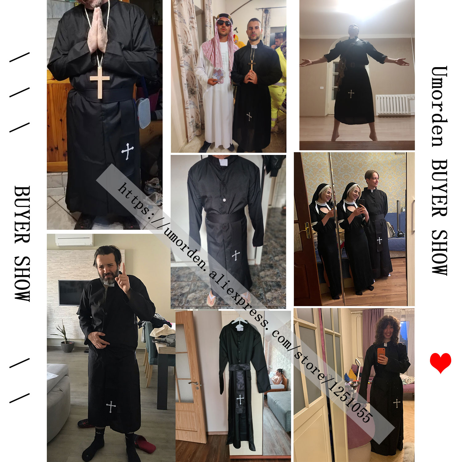 Umorden adulte noir Noble prêtre Costume hommes religieux pasteur père Costumes Halloween pourim fête Mardi Gras déguisement