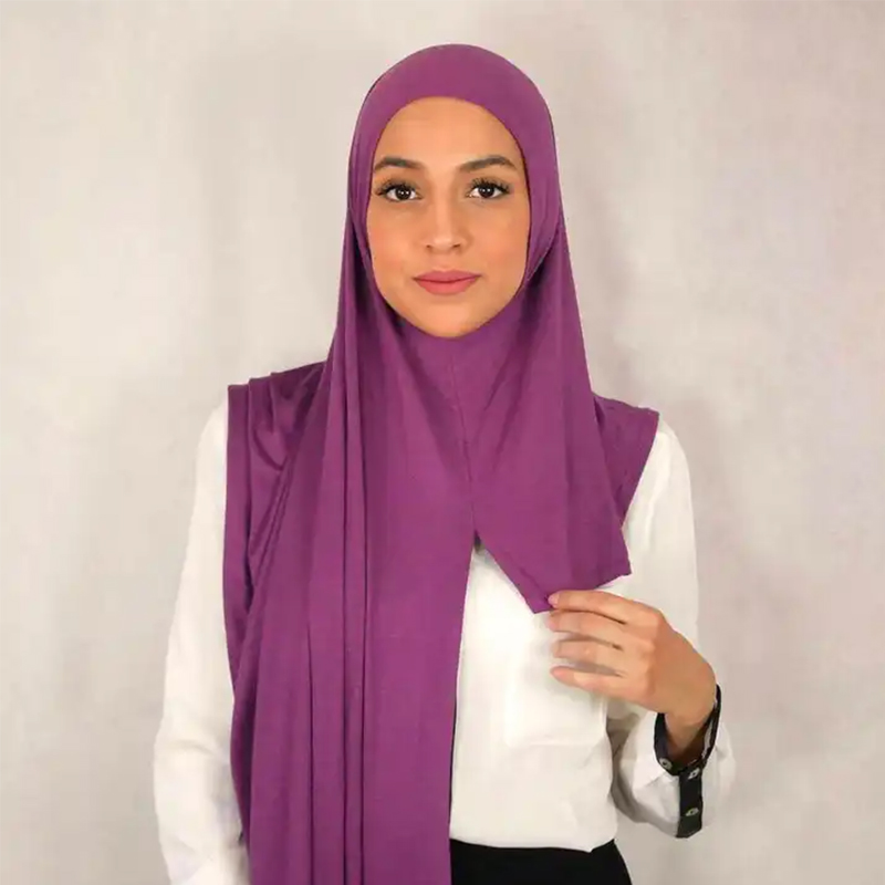 Le plus récent coton doux Jersey Double boucle instantanée Hijab musulman bandeau islamique foulard écharpe