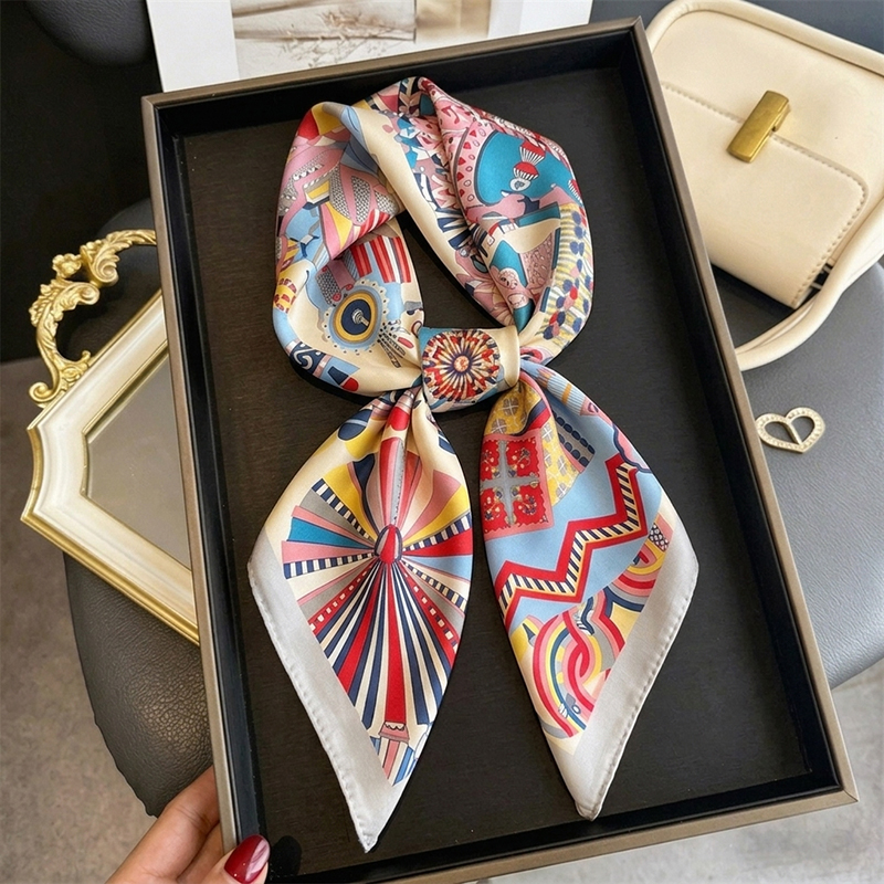 Foulard carré de luxe imprimé pour femme, turban, hijab, bandana, cache-cou, mouchoir, châle, écharpe coupe-vent