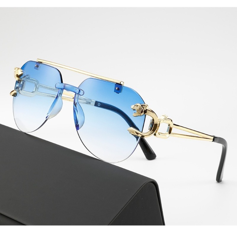 Lunettes de soleil Punk dégradées UV400, sans cadre, Vintage, pour femmes et hommes
