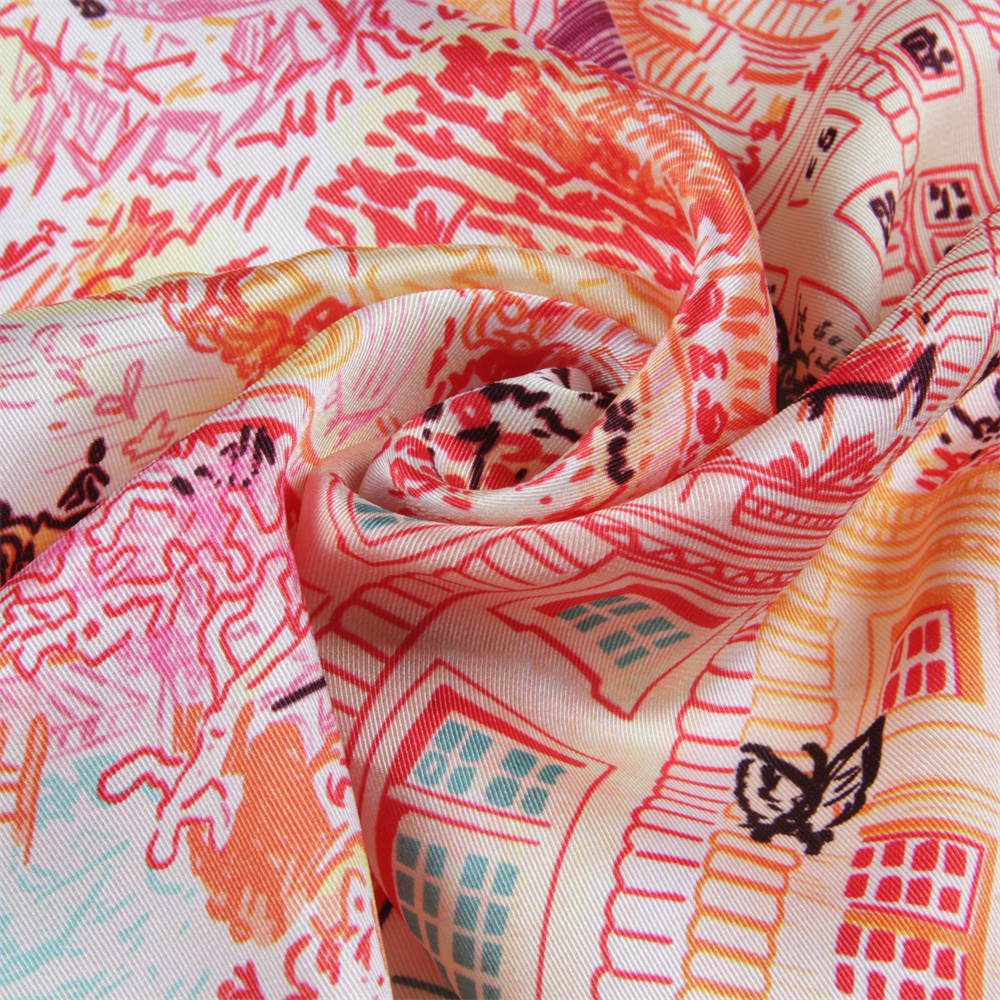 Foulard carré de marque de luxe pour femmes, 90cm, en soie sergé, châle de plage, Hijabs, grand Bandana, couvre-chef