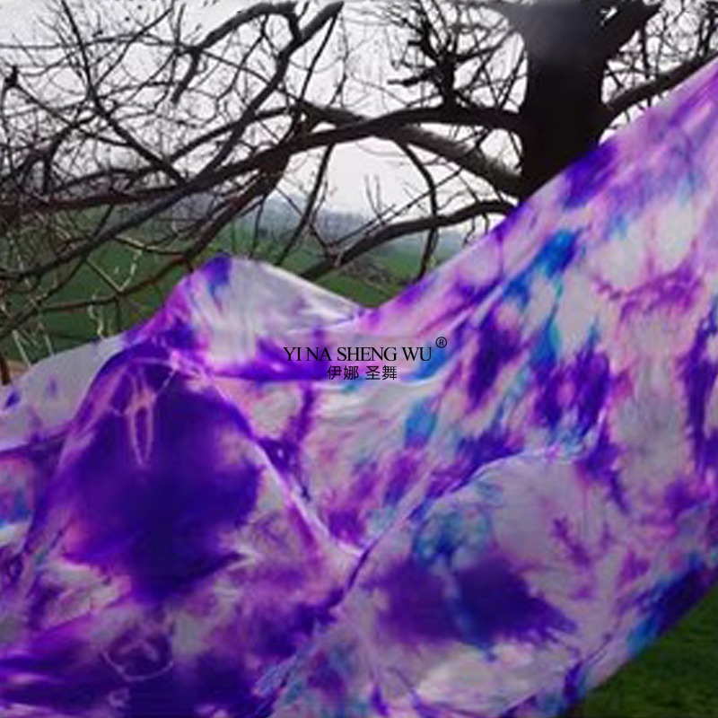 Nouveau foulard de danse du ventre soie cravate-teinture voiles voile de danse du ventre châles femmes léger lancé à la main écharpe châle dégradé voile Performance
