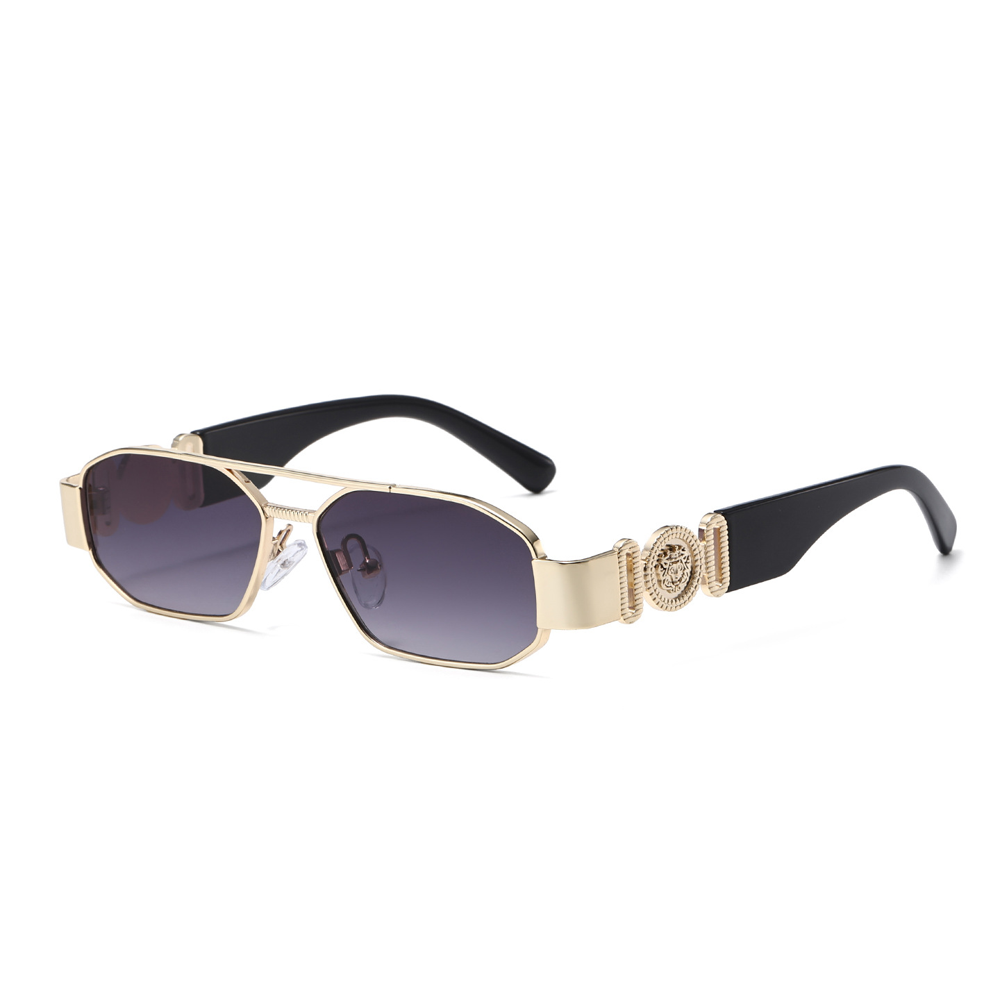 Lunettes de soleil carrées vintage unisexes en métal, nouvelle marque de créateur populaire, lunettes polyvalentes pour femmes et hommes
