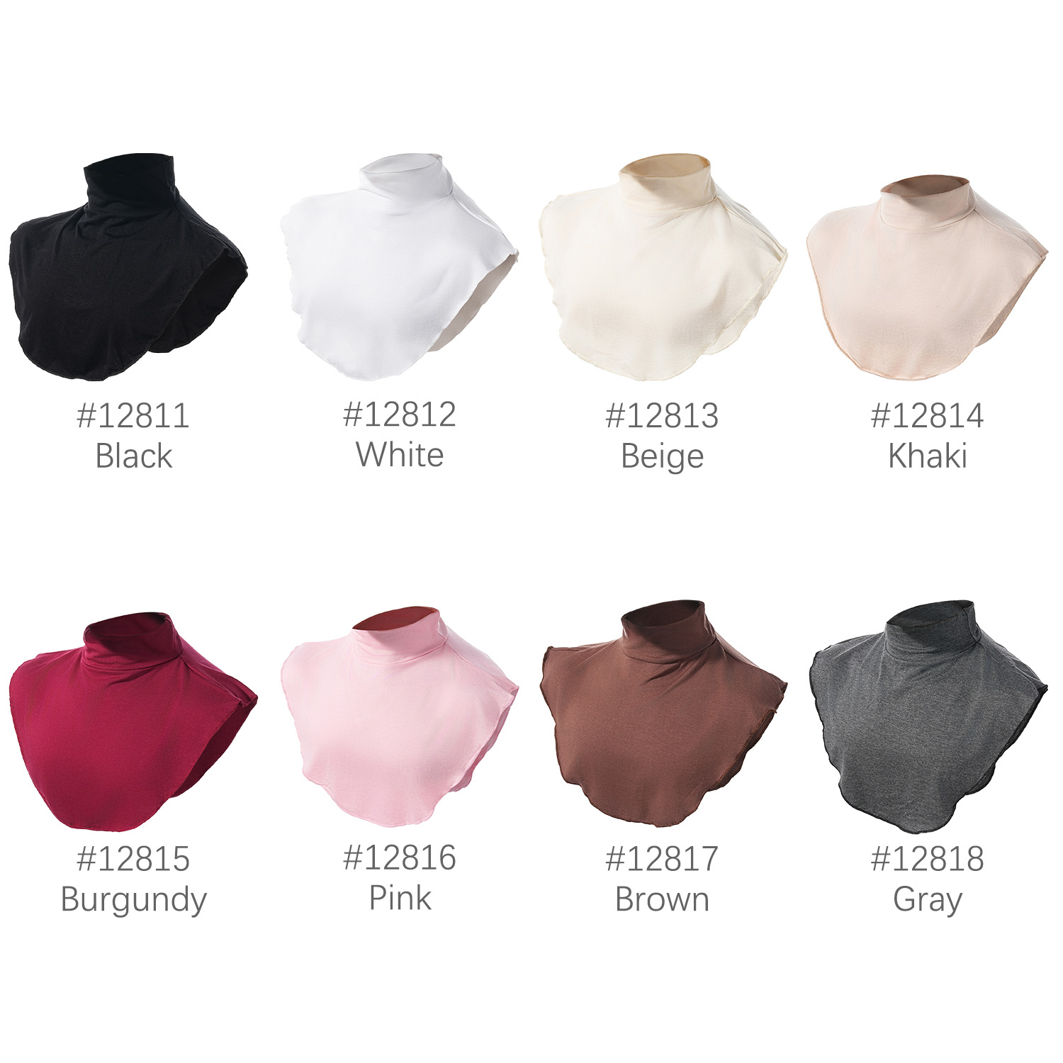 Faux col en Modal pour femmes musulmanes, Extensions de Hijab islamique, col roulé, couverture de cou haut, demi-haut plus chaud, écharpe Hijab, enveloppe courte