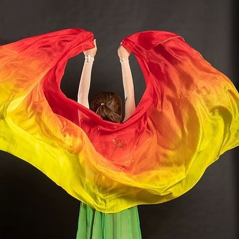 Voiles de danse du ventre à dégradé de couleurs, texture légère, longs châles de danse latine, foulards de danse