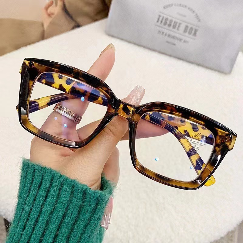 Lunettes anti-lumière bleue pour femmes, monture surdimensionnée, style vintage, protection des yeux, lunettes d'ordinateur, monture complète transparente