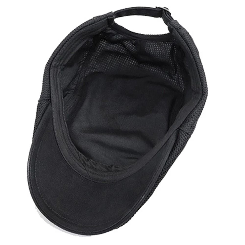 Béret ajustable uni pour homme, style coréen, casquette plate en maille de style newsboy, casquette plate à visière style britannique, été