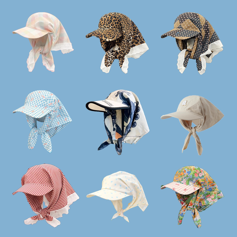 Casquette de Baseball à grands bords, foulard d'été, pare-soleil, Version coréenne, nœud papillon, chapeau de soleil pour femmes, nouvelle collection 2025