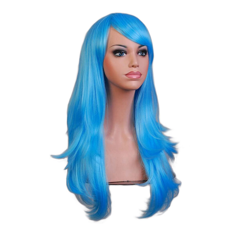 Perruque de Cosplay synthétique longue ondulée, résistante à la chaleur, pour femmes, jaune, rose, rouge, blond foncé, Anime de noël