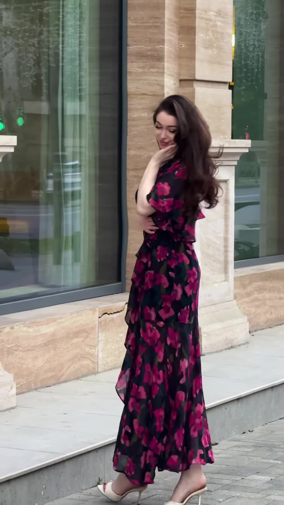Robes d'été Vintage pour femmes, nouvelle mode américaine et européenne, Sexy, col en v, manches courtes, imprimé floral, longueur cheville, vêtements féminins
