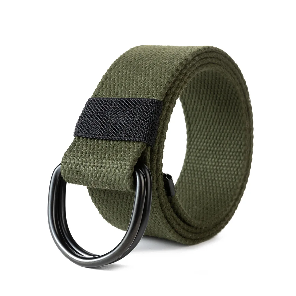 Ceinture en toile pour hommes et femmes, de haute qualité, unisexe, avec boucle à double anneau en D, ceinture décontractée en toile, ceinture de sport décontractée, ceintures tactiques