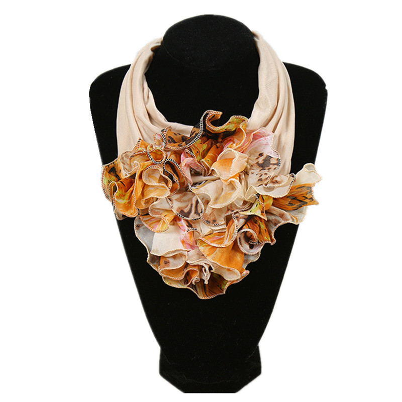 Écharpe de Luxe à Grande Fleur pour Femme, Foulard de la raq, Anneau de Cou, Bandana de Mode, Hijab pour Dames, Nouvelle Tendance