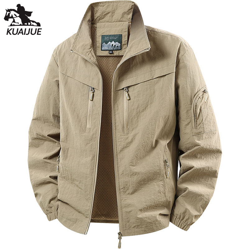 Veste Homme Printemps Automne Nouvelle Collection – Blouson Décontracté à Capuche Couleur Unie – Manteau Professionnel Homme Tailles M-7XL 8XL avec Capuche Amovible