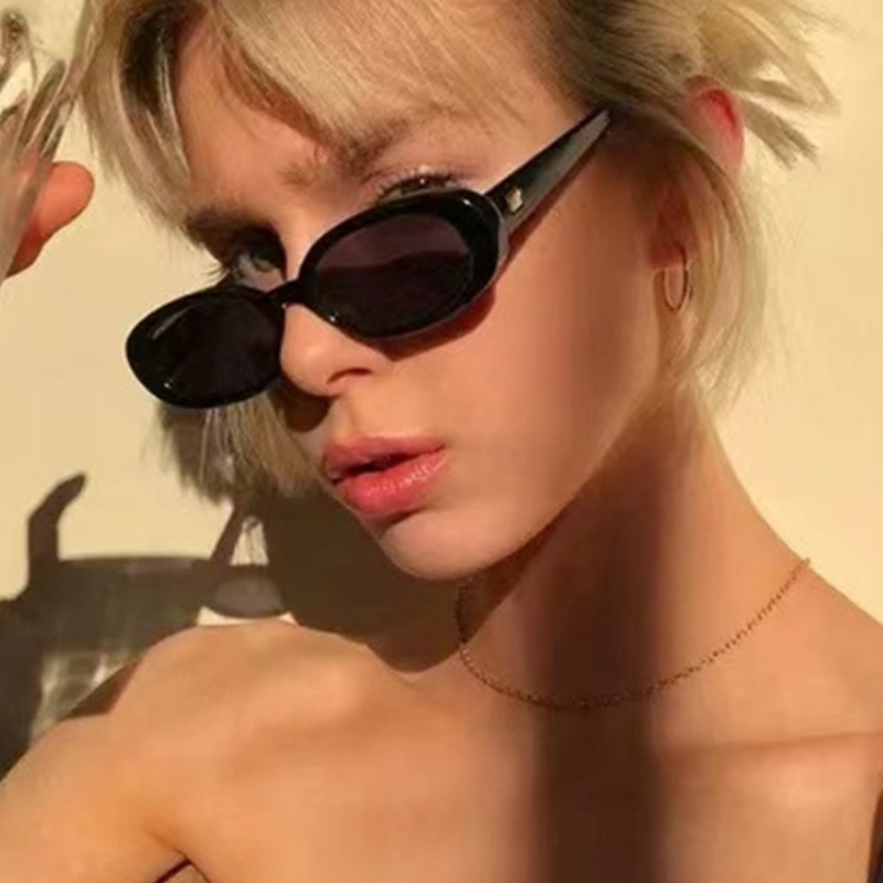 Petites lunettes de soleil ovales pour femmes, design vintage, lunettes de soleil sexy rétro punk pour hommes, lunettes de soleil tendance pour l'extérieur