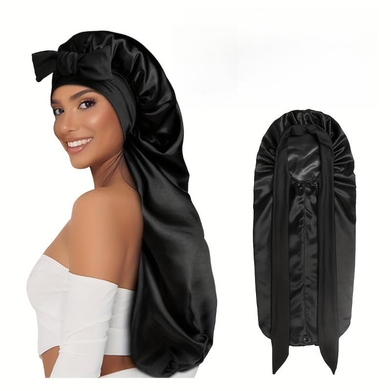 Bonnet de nuit long pour cheveux raides et bouclés, bonnets extra larges pour dreadlocks et tresses, bonnets de nuit en satin