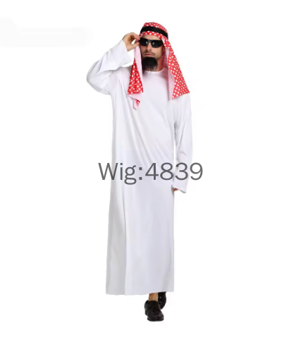 Costume de Cosplay du prince arabe du moyen-orient pour adultes, Robe blanche du Sultan, bandeau rouge, pourim, fête d'halloween