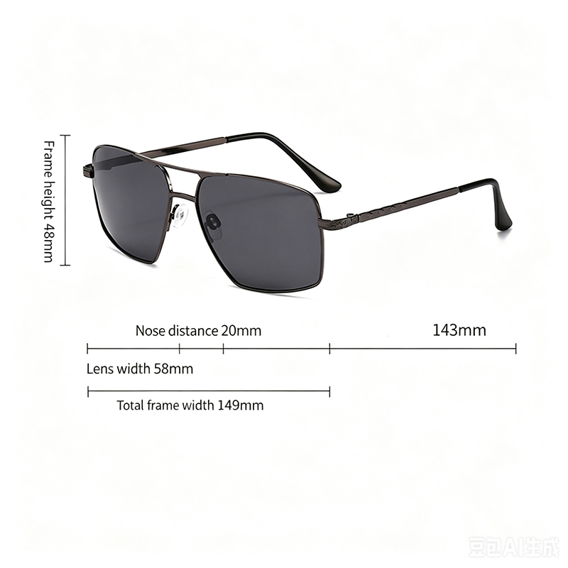 Lunettes de soleil polarisées carrées simples et tendance pour hommes et femmes, classiques, pour la conduite automobile, la pêche, lunettes de soleil en métal pour hommes et femmes