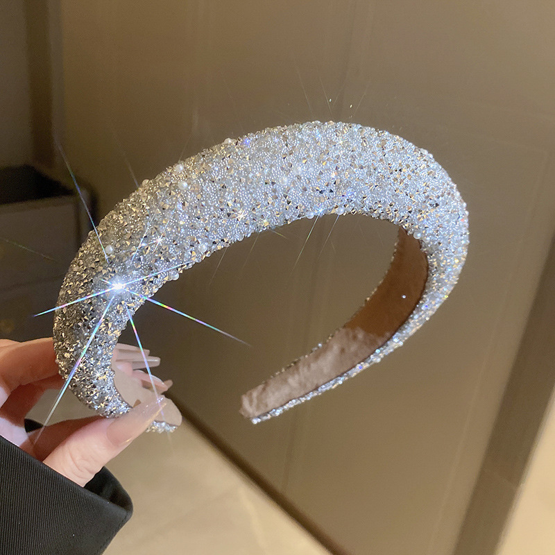 Bandeaux de luxe incrustés de strass pour femmes, mode coréenne, bandeau à pression, petite perle, bijoux de cheveux de mariage