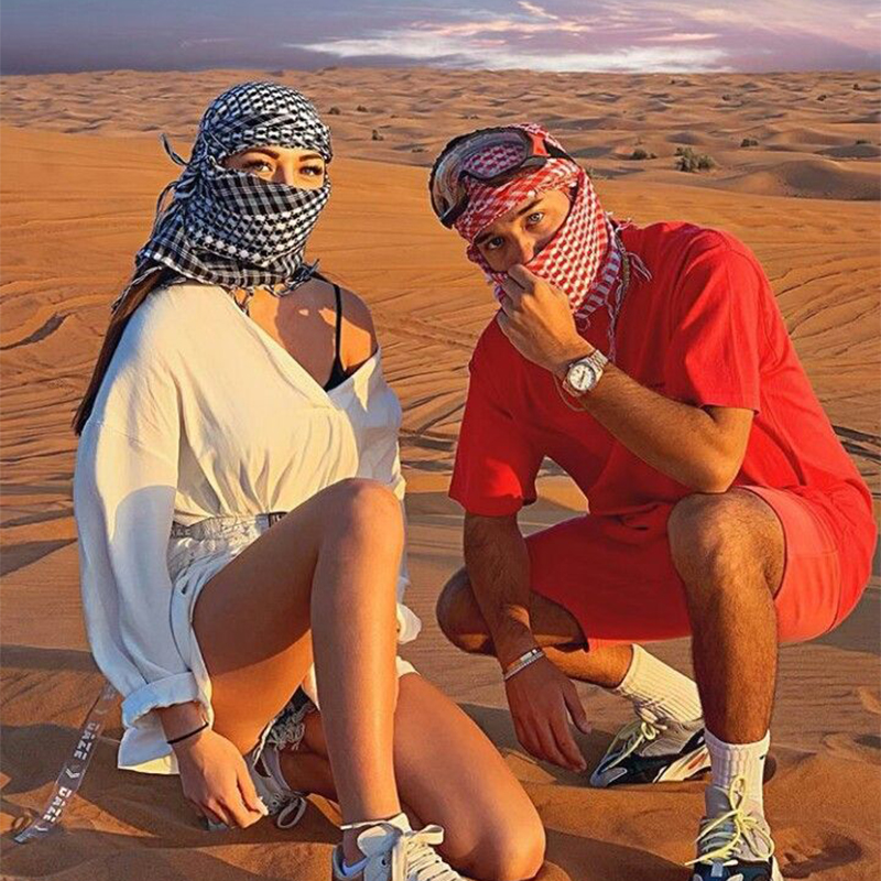 Écharpe tactique unisexe pour hommes et femmes, Shemagh Keffiyeh, foulard arabe du désert coupe-vent pour la randonnée en plein air, 100x100cm