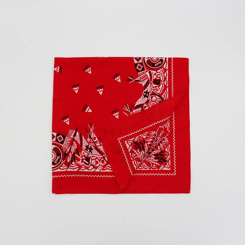 Nouveau Surdimensionné 70CM couleur rouge carré écharpe Style rétro imprimé coton Bandana chapeaux foulard