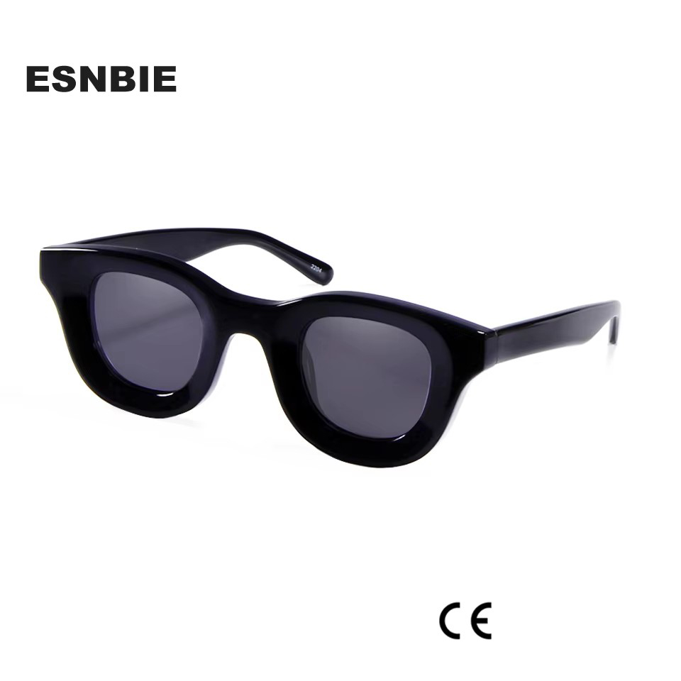 Marque Designer lunettes De Soleil rondes hommes femmes évidé épais acétate lunettes De Soleil Style Hip-Hop Lunette De Soleil Homme