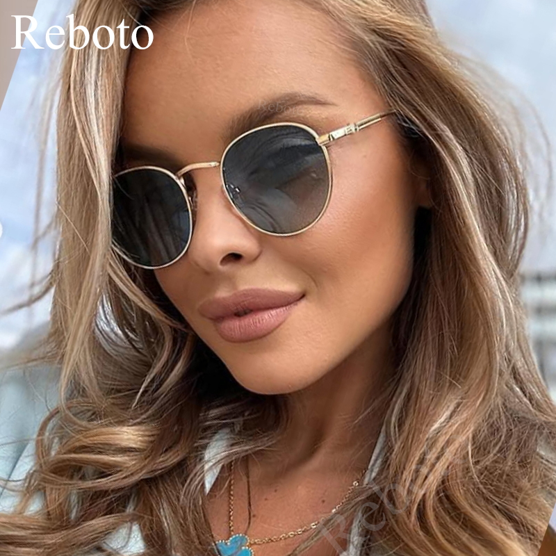 Lunettes de soleil rondes classiques pour femmes, petites montures en métal, nuances pour dames, tendances d'été, lunettes uniques pour hommes, mode sexy