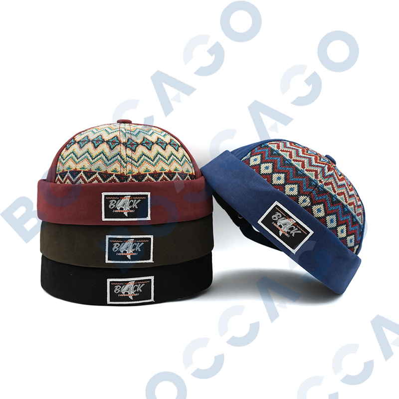 Casquette Docker à motif aztèque, style ethnique, sans visière, style vintage rétro, bonnet, chapeau pour homme et femme, réglable, pour l'extérieur