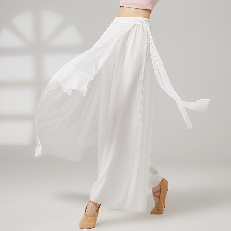 Vêtements d'entraînement de danse classique pour femmes, pantalons à jambes larges coulants, Costumes de danse pour filles adultes, pantalons longs de danse moderne