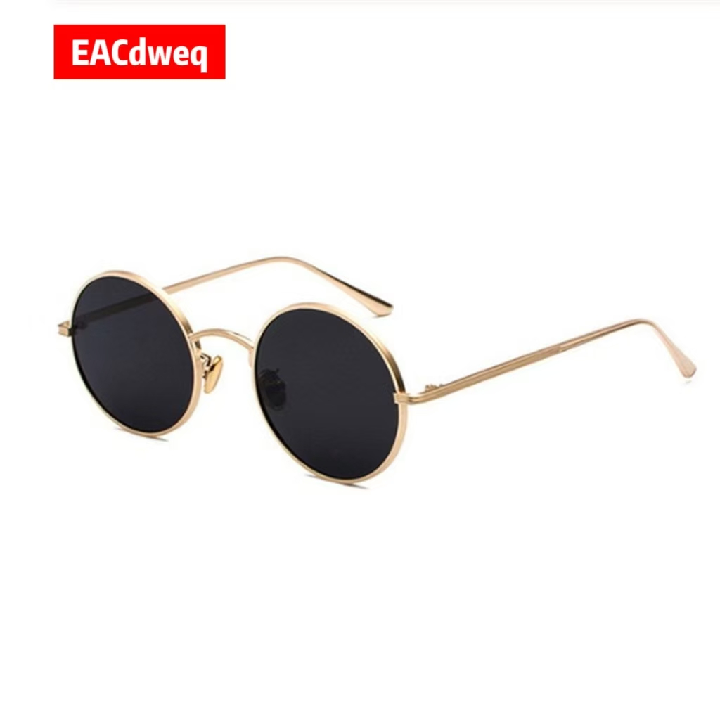 Nouvelles Lunettes de Soleil Rondes Classiques Tendance pour Hommes et Femmes, Style Vintage, Conduite en Extérieur, Design de Luxe, Monture Métallique
