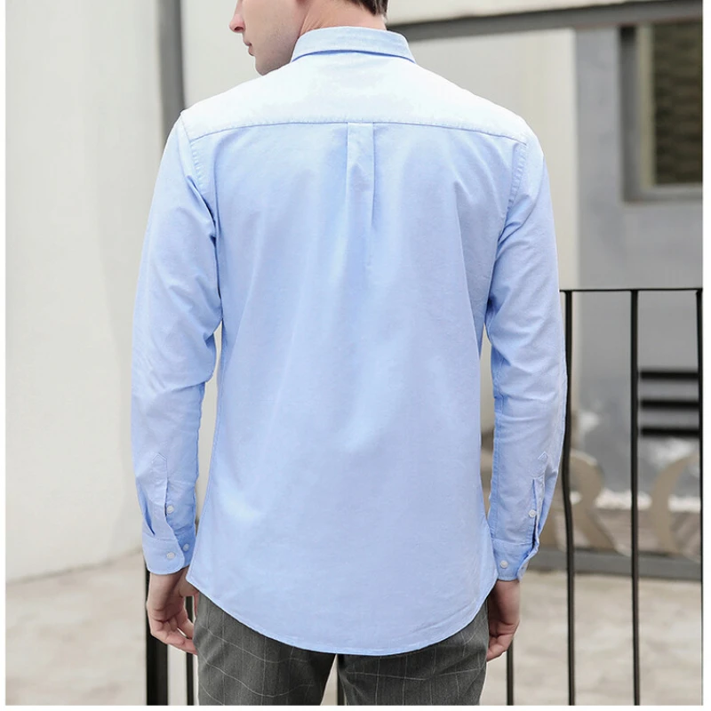 Nouvelle chemise Oxford pour homme, 76% coton, chemise de travail - Chemise de bureau décontractée résistante aux plis, plusieurs couleurs