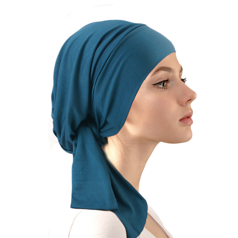 1 pièce Turban musulman pré-noué, foulard élastique ethnique, chapeau islamique, bonnet tendance pour femme, hijab, turbante