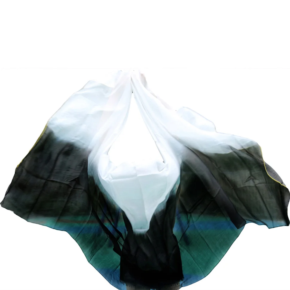 100% soie Performance danse couleur unie Texture claire voile châles femmes écharpe Costumes accessoires danse du ventre voiles 250 cm x 110 cm