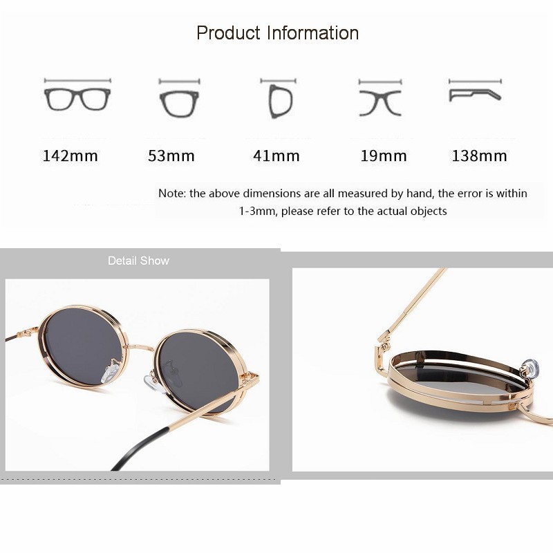 Lunettes de soleil ovales Steampunk pour femmes, lunettes de soleil rétro pour hommes et femmes, créateur de marque, monture en métal