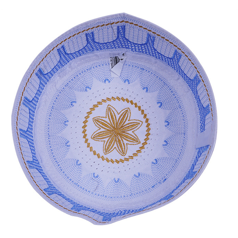 Nouveau Chapeau de Prière Musulman pour Hommes en Coton Brodé, Style Loisir, Chapeau Islamique d'Arabie Saoudite, Foulard pour Hommes, Topkippot, Turban, Chapeau Saoudien