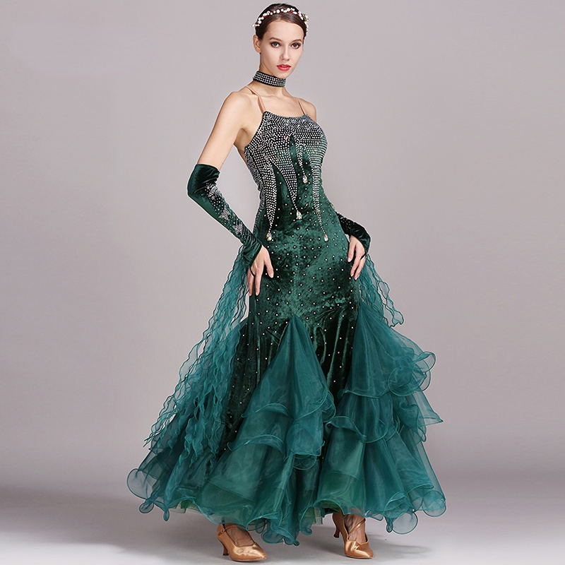 Costume de danse moderne pour femmes et adultes, robe de danse Tango valse, Costume de salle de bal, robe de soirée