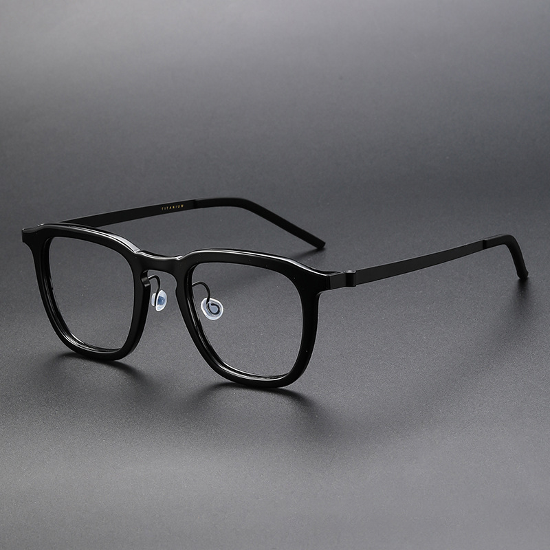 Montures de lunettes en titane carrées de 148 mm, grand format, sans vis, style vintage, pour hommes et femmes, par New Denmark