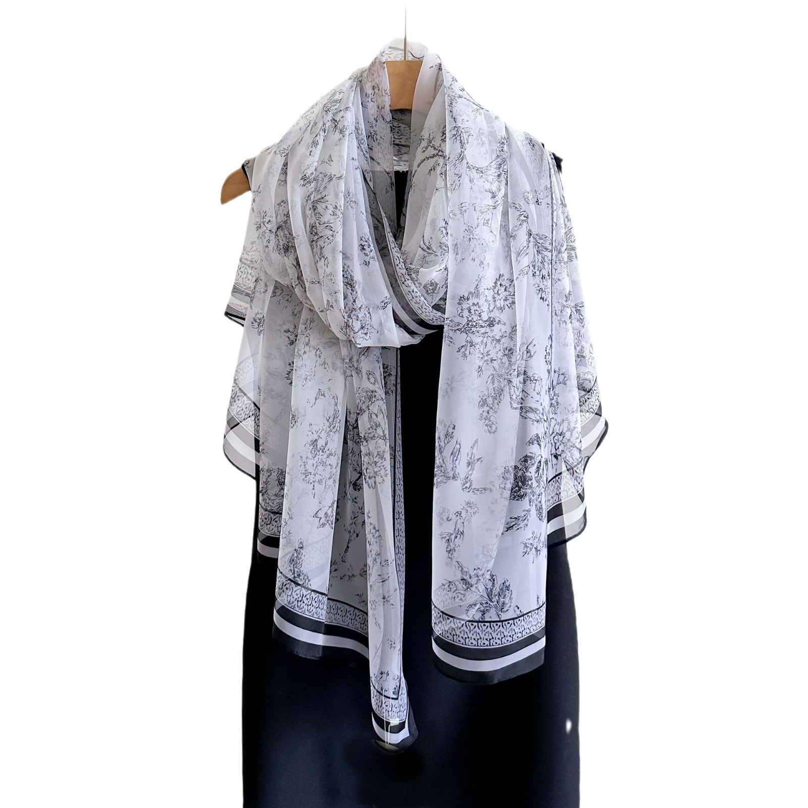Foulard d'été pour femme, châle de protection solaire, bandana doux, hijab floral, de haute qualité, rond 2024