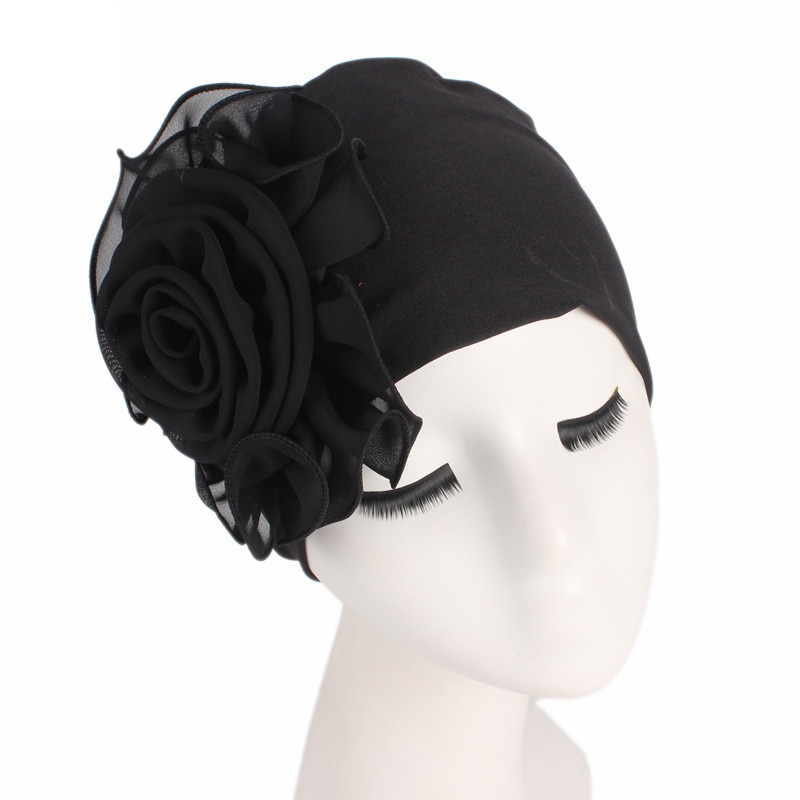 Nouvellement grande dentelle fleur africaine Bandana tête enveloppement femmes élastique perte de cheveux casquette Turban fête de mariage chapeaux cheveux accessoires