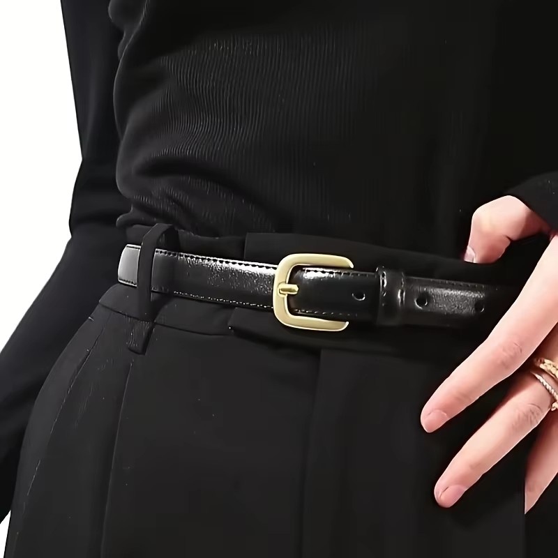 Ceinture de mode décontractée avec un style simple et haut de gamme, ceinture à boucle ardillon à double boucle adaptée à un usage quotidien.