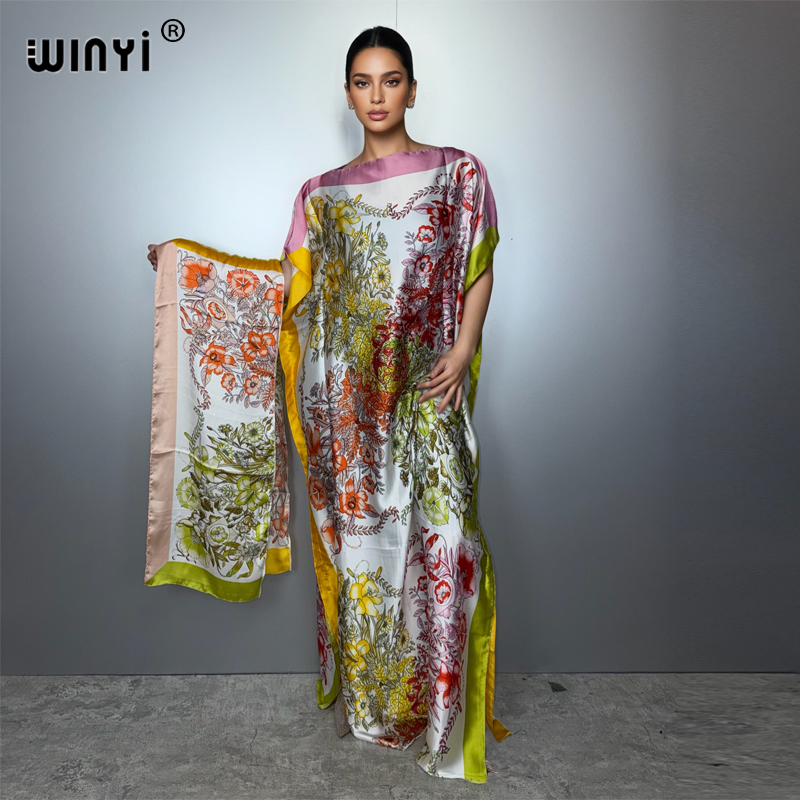 Robe bohème africaine d'été WINYI pour femme, abaya, robe de soirée de luxe de Dubaï, kaftan, robe maxi élégante, couvre-plage