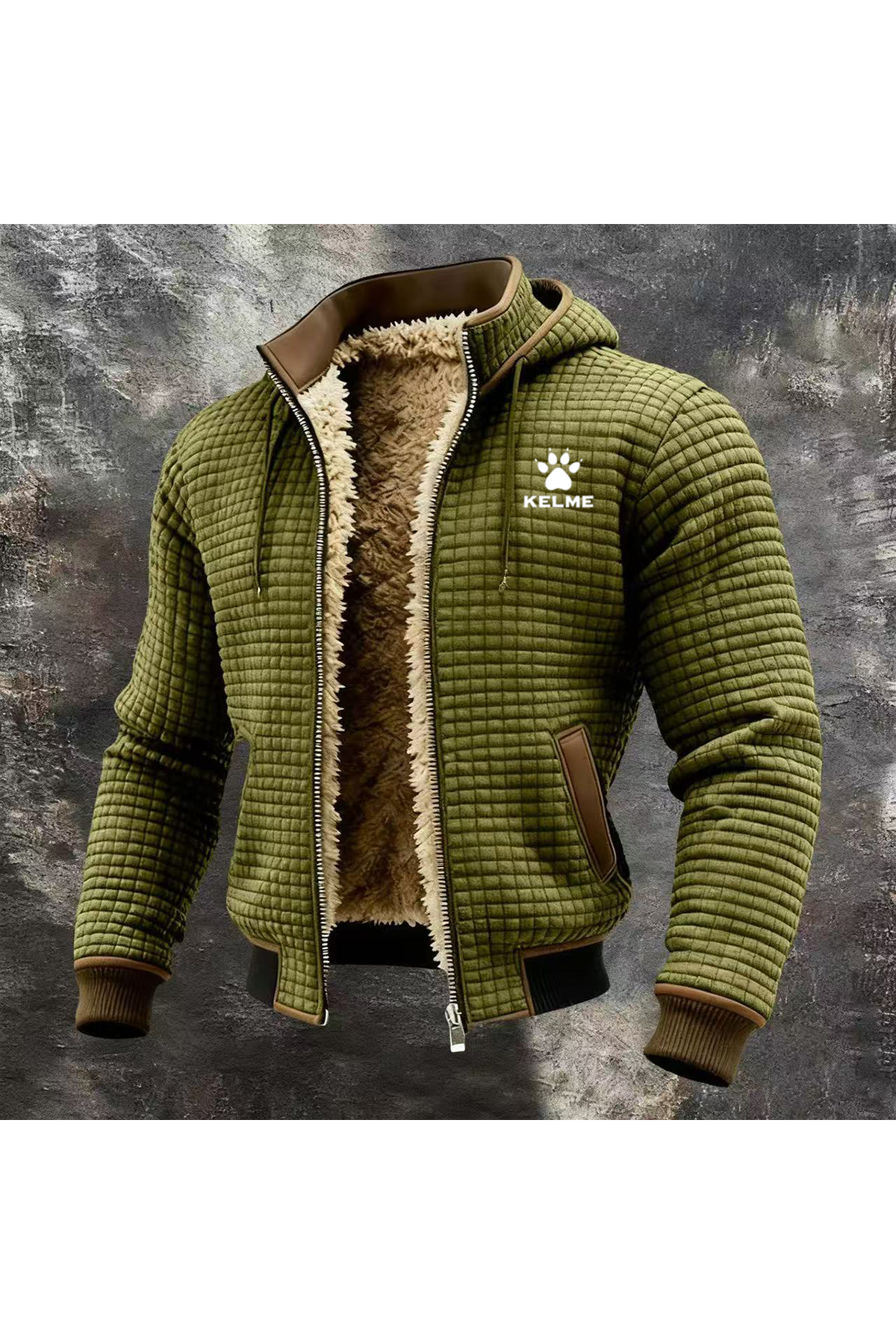 Nouvelle veste à capuche populaire KELME pour l'automne et l'hiver, sweat-shirt à capuche à carreaux transfrontalier pour homme 519