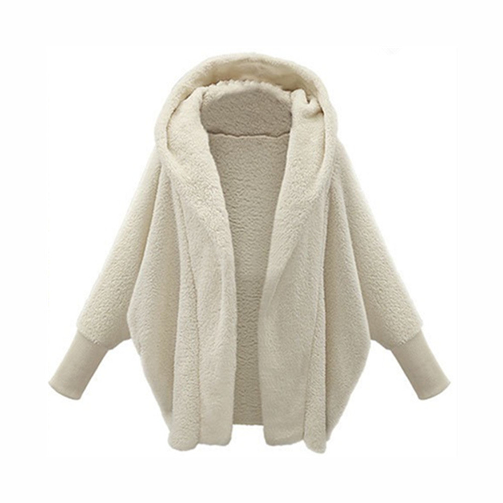 Veste cardigan monochrome à capuche Smile pour femme, manteau chaud pour femme, peluche décontractée, manches longues, mode automne et hiver, Y-2024
