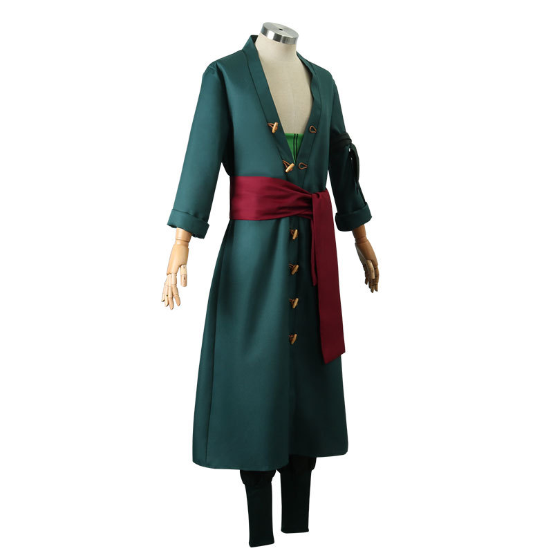 Roronoas Cosplay Costume Anime Kimono Robe Zoro cape uniforme tenues d'halloween avec boucles d'oreilles pour Comic Con