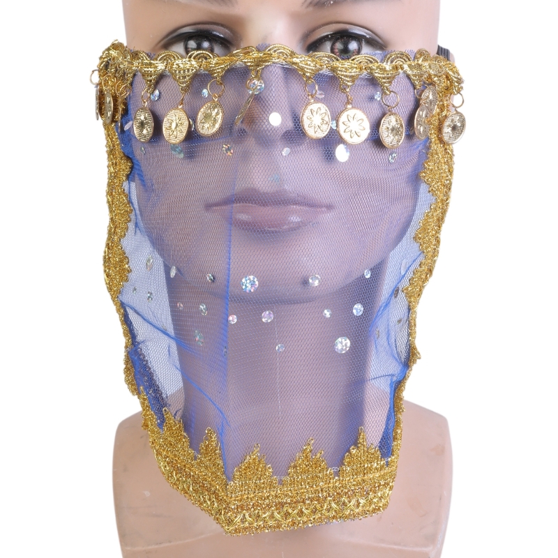 Femmes danse ventre face voile écharpe costume d'Halloween Cosplay Veil pour danse