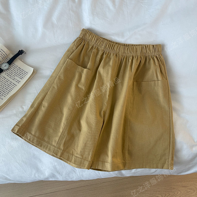 Vêtements pour femmes, short utilitaire rouge uni, ample, Style coréen, décontracté, élégant, vêtements d'extérieur, jambes larges et fines, nouvelle collection été