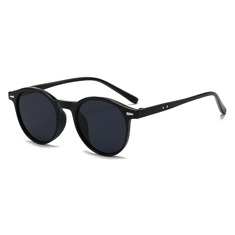 Lunettes de soleil polarisées rondes rétro pour femmes, style mode, avec rivets, protection UV400, motif léopard, pour fêtes, tendance, pour hommes, style punk