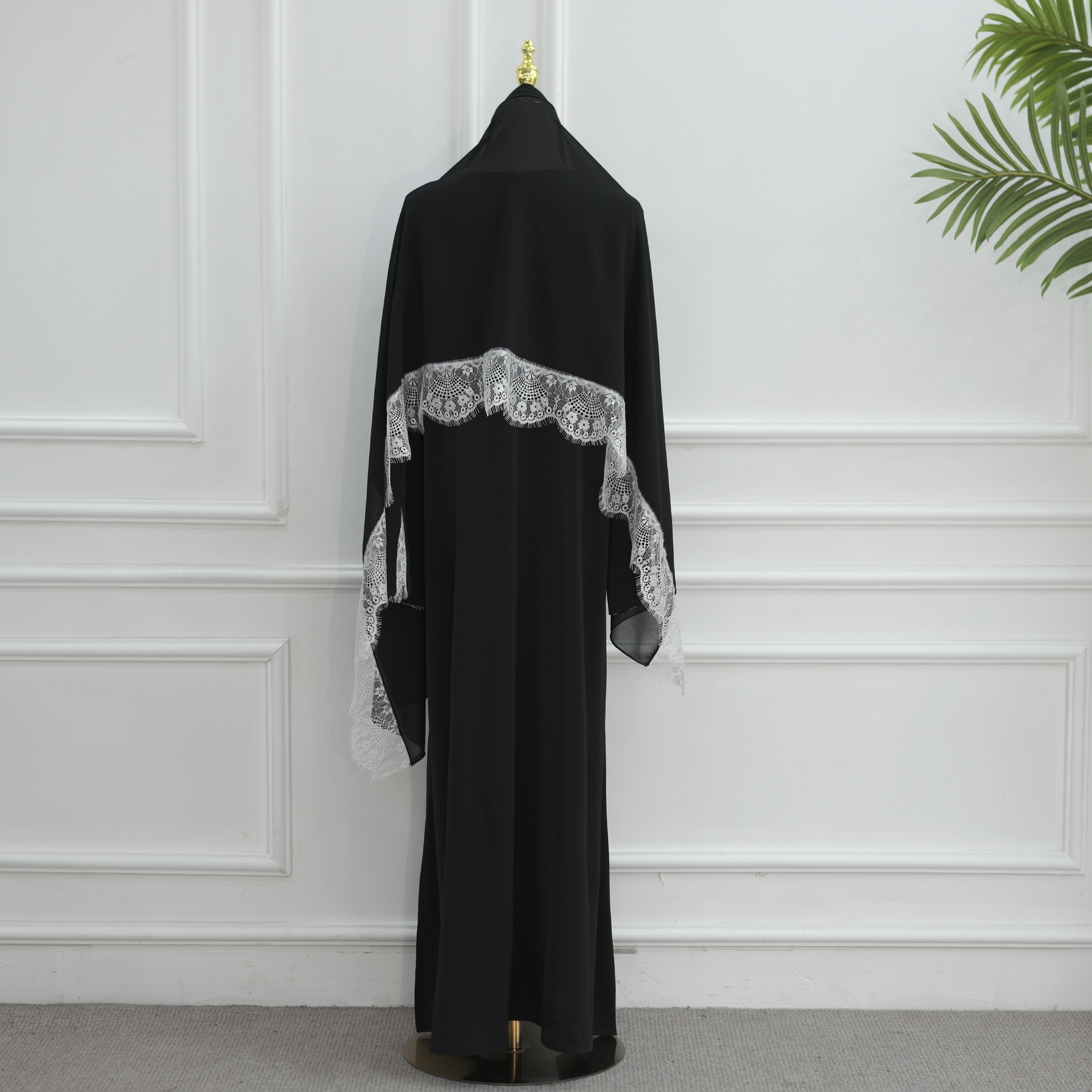 Nouvelle Abaya 2026 Style Dubaï en Dentelle, Ensemble 2 Pièces, Vêtement Islamique Nida, Abaya Modeste pour Femme, Robe Musulmane avec Hijab Assorti
