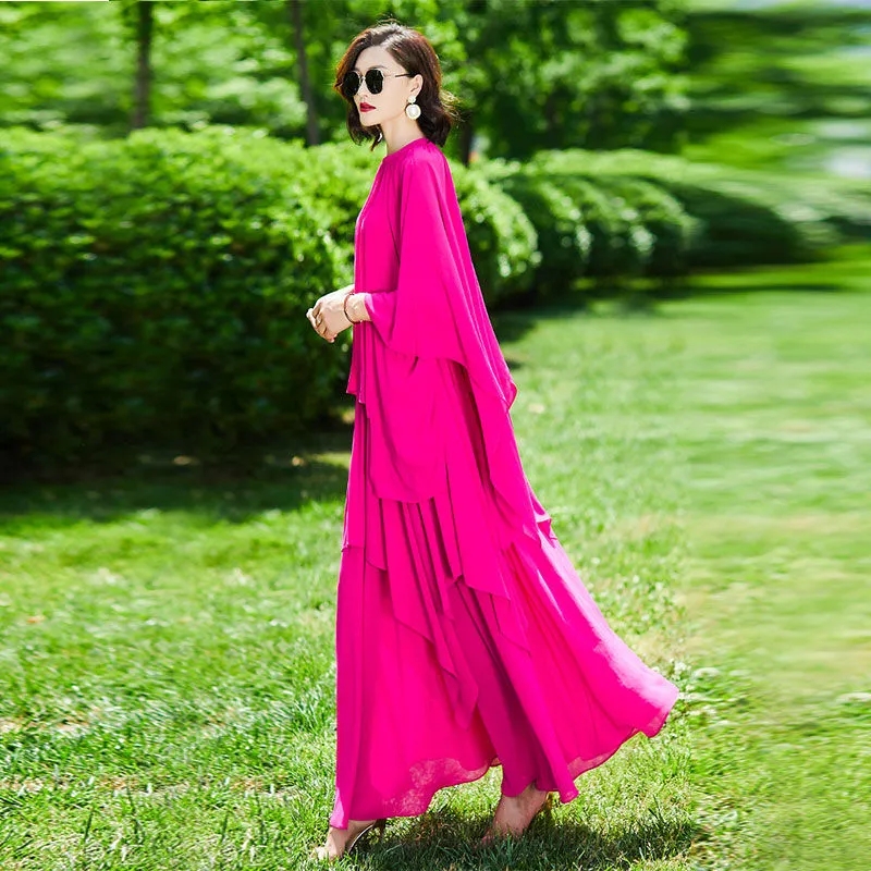 Robe Éducative en Mousseline de Soie pour Femme, Tenue Étrangère, Fine, à la Mode, Élégante, 2024