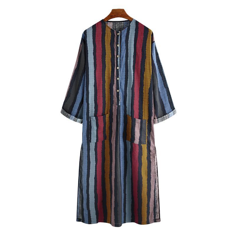 Robe musulmane islamique pour hommes, couleur unie, manches courtes, classique, imprimé à rayures, Style ethnique arabe de dubaï, Robe formelle décontractée, nouvelle collection
